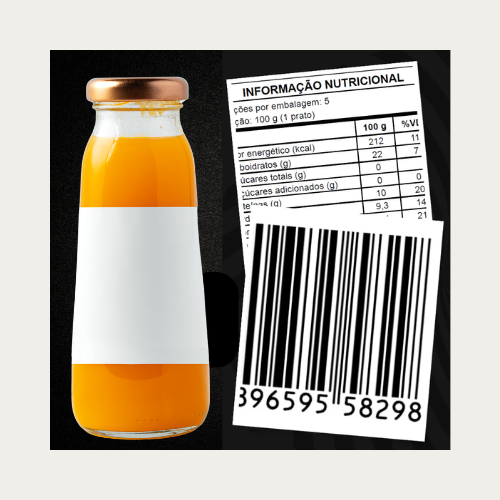 Rótulo Completo ( Design de Rotulo + Tabela Nutricional+ Código de Barras )